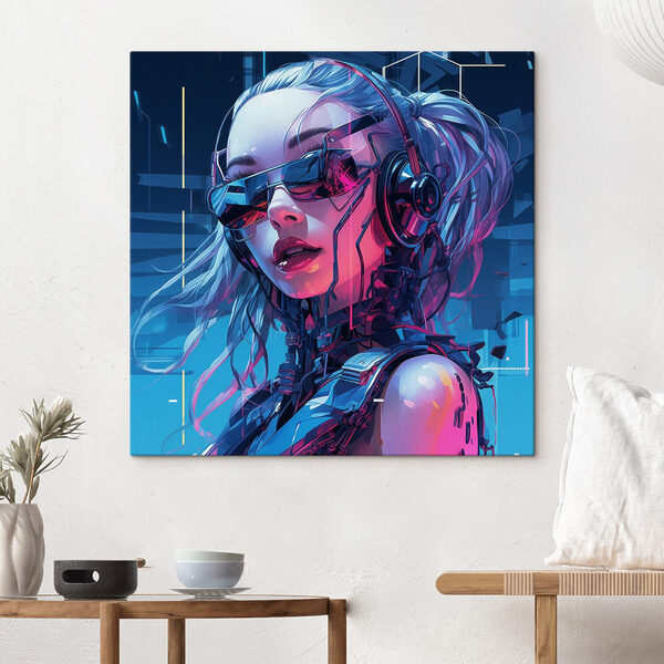Femme portant des écouteurs et des lunettes de soleil Femme portant des écouteurs et des lunettes de soleil
