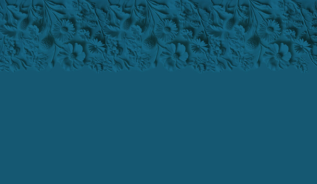 Fond bleu avec des fleurs et des feuilles Fond bleu avec des fleurs et des feuilles
