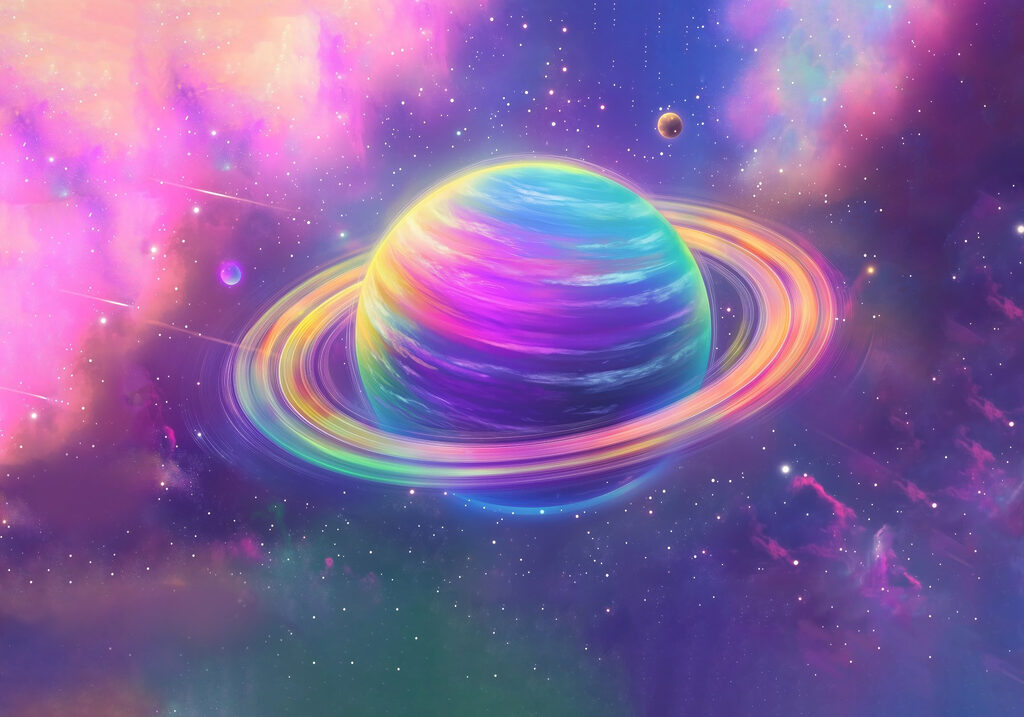 Planète colorée dans l'espace Planète colorée dans l'espace