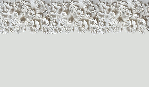 Motif floral blanc sur un mur Motif floral blanc sur un mur