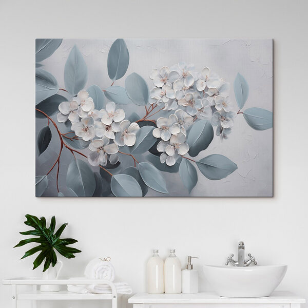Peinture de fleurs et de feuilles blanches Peinture de fleurs et de feuilles blanches