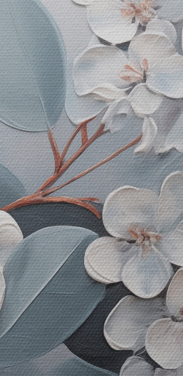 Peinture de fleurs et de feuilles blanches Peinture de fleurs et de feuilles blanches