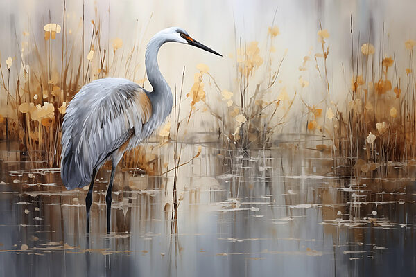 Oiseau debout dans l'eau Oiseau debout dans l'eau