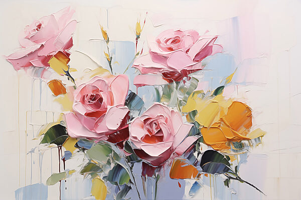 Peinture de fleurs sur fond blanc Peinture de fleurs sur fond blanc