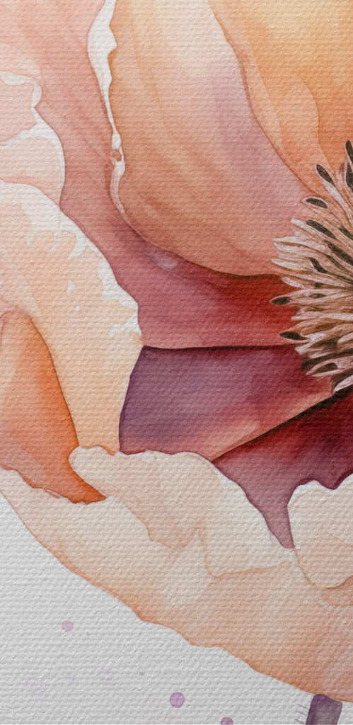 Watercolor painting of a flower