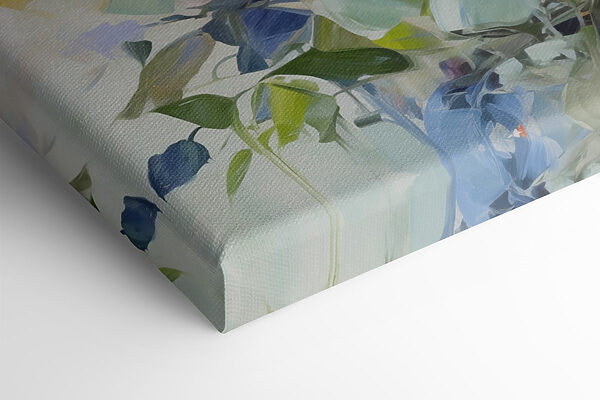 Peinture de fleurs sur fond bleu Peinture de fleurs sur fond bleu