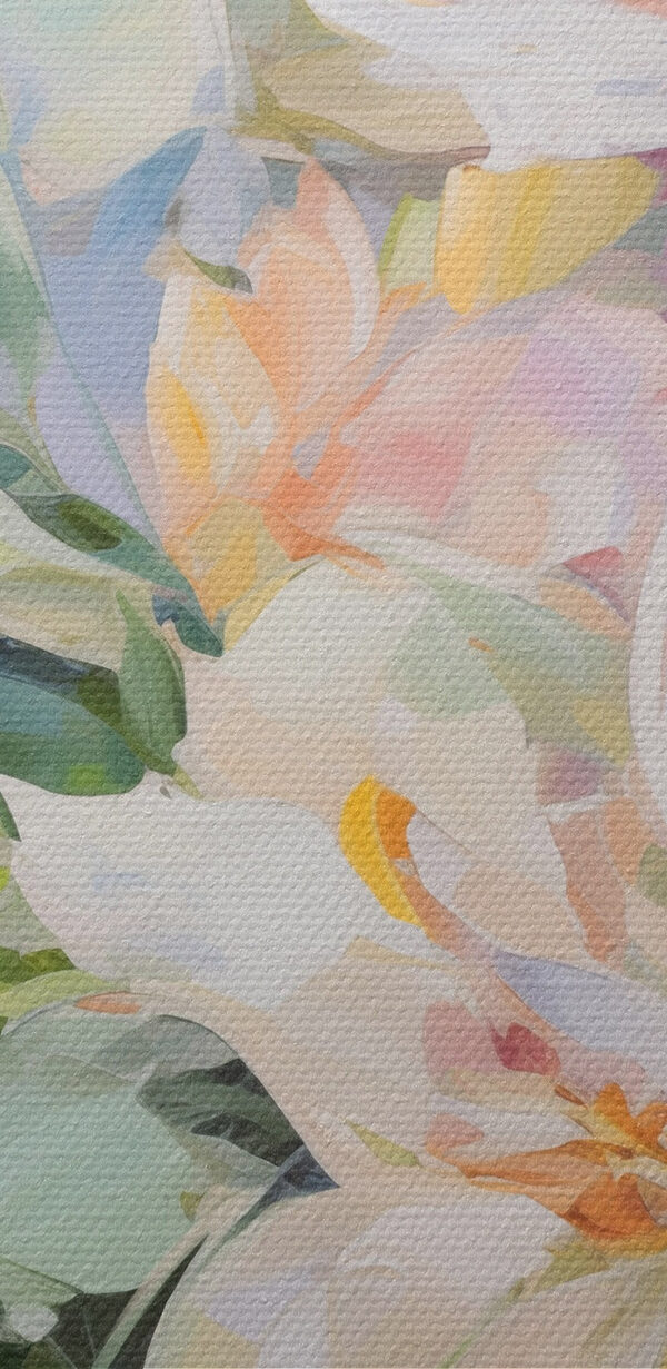 Peinture de fleurs sur fond bleu Peinture de fleurs sur fond bleu