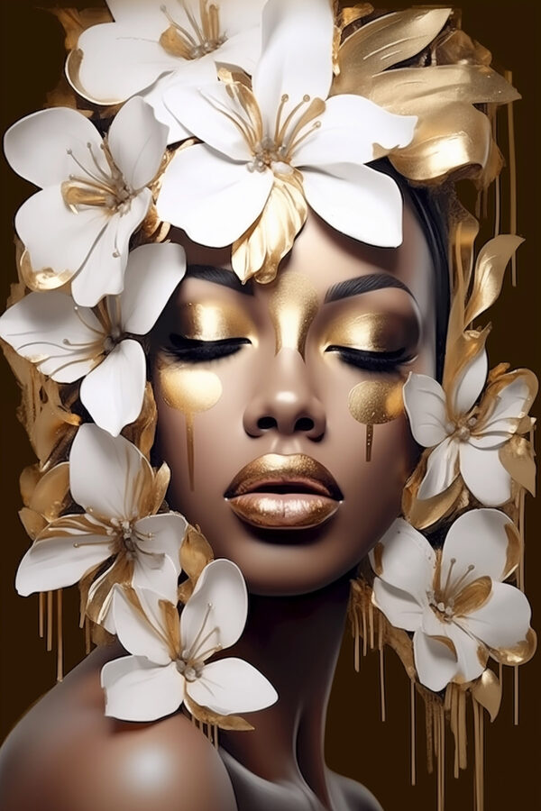 Une beauté éthérée parée de fleurs Une beauté éthérée parée de fleurs