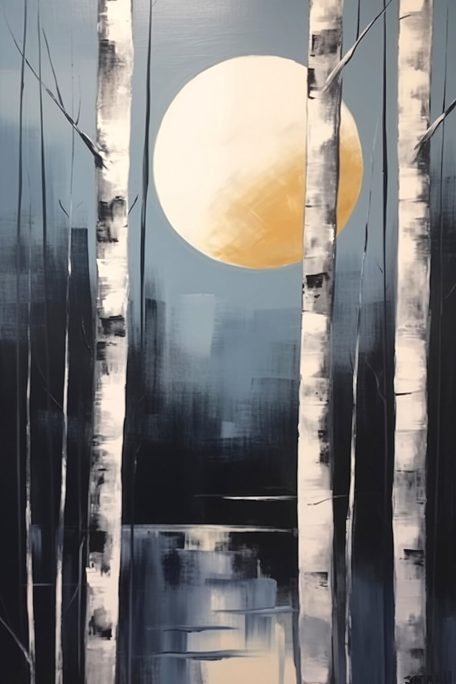 Peinture d'une lune dans le ciel