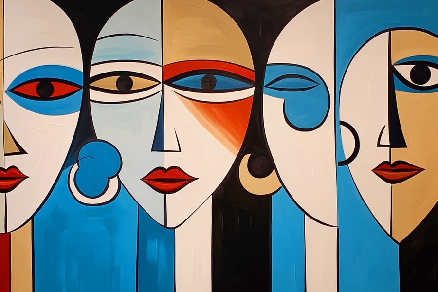 Peinture d'un groupe de personnes