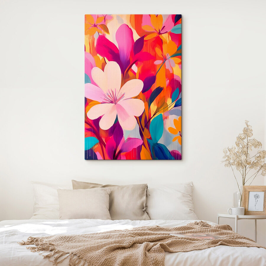 Peinture de fleurs et de feuilles