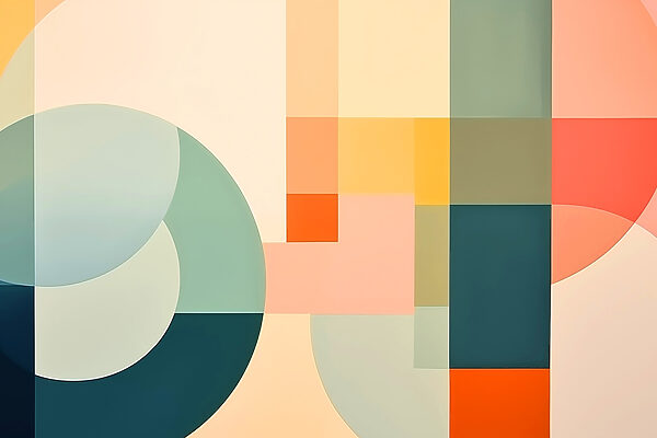 Pièce d'art colorée avec différentes formes Pièce d'art colorée avec différentes formes