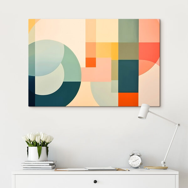 Pièce d'art colorée avec différentes formes Pièce d'art colorée avec différentes formes