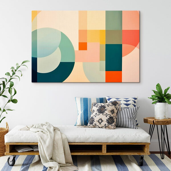 Pièce d'art colorée avec différentes formes Pièce d'art colorée avec différentes formes