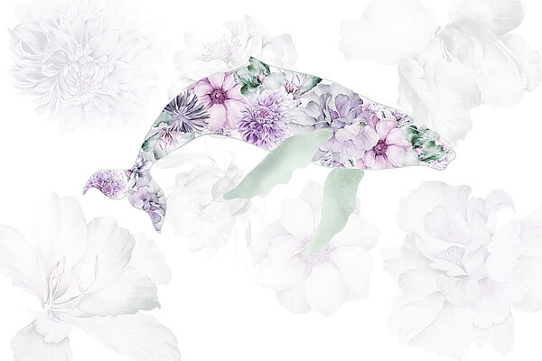 Dauphin avec des fleurs Dauphin avec des fleurs