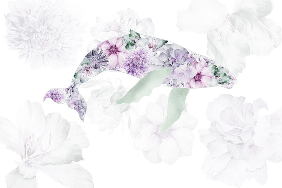 Dauphin avec des fleurs Dauphin avec des fleurs