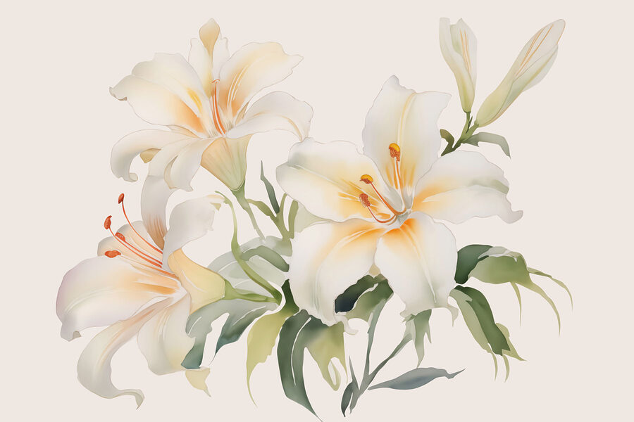 Groupe de fleurs blanches