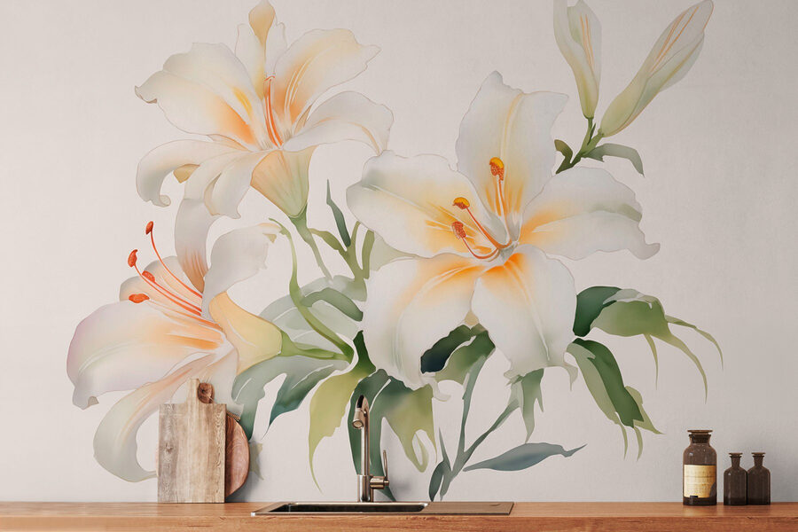 Groupe de fleurs blanches