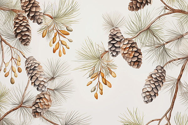 Motif des pommes de pin et des aiguilles Motif des pommes de pin et des aiguilles