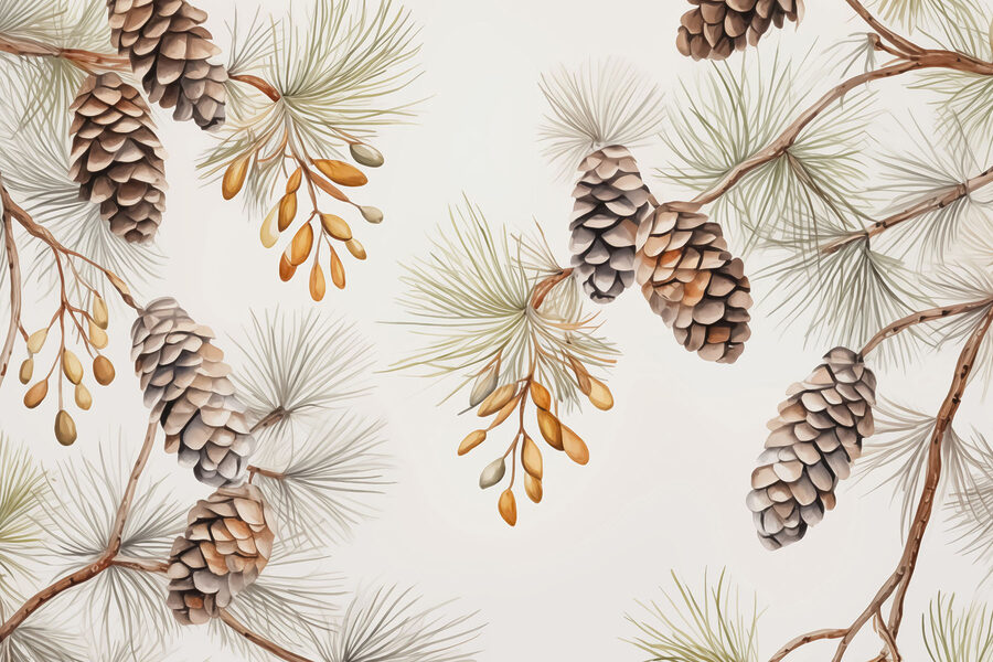 Motif des pommes de pin et des aiguilles Motif des pommes de pin et des aiguilles