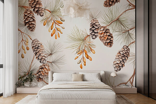 Motif des pommes de pin et des aiguilles Motif des pommes de pin et des aiguilles