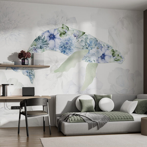 Baleine avec des fleurs Baleine avec des fleurs