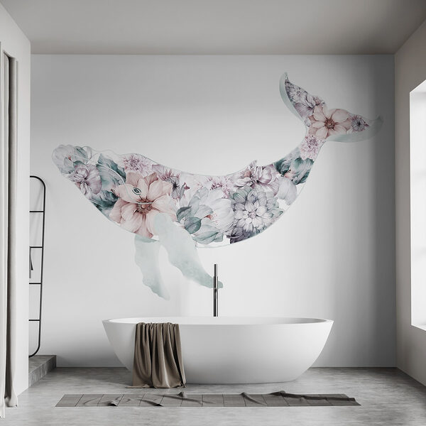 Baleine avec des fleurs Baleine avec des fleurs