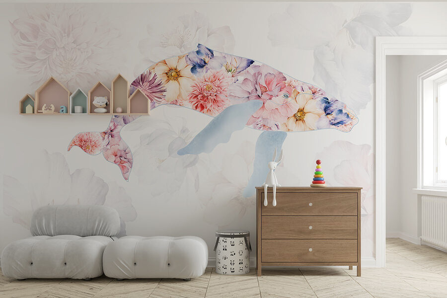 Dauphin avec des fleurs Dauphin avec des fleurs