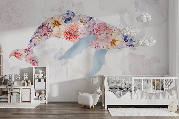 Dauphin avec des fleurs Dauphin avec des fleurs