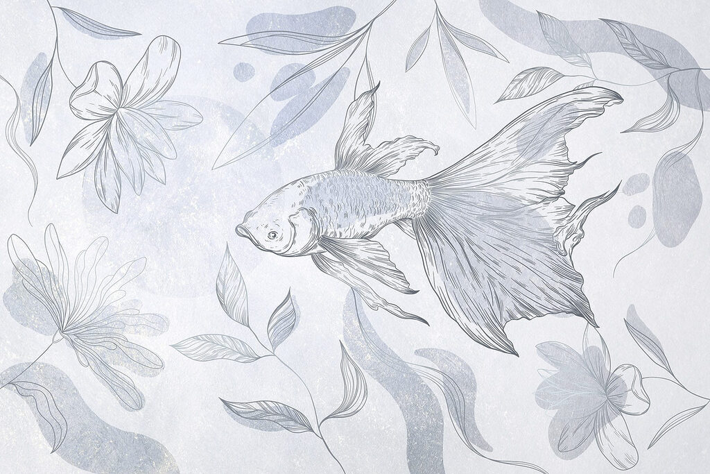 Dessin d'un poisson et de plantes Dessin d'un poisson et de plantes