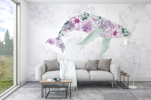 Dauphin avec des fleurs Dauphin avec des fleurs