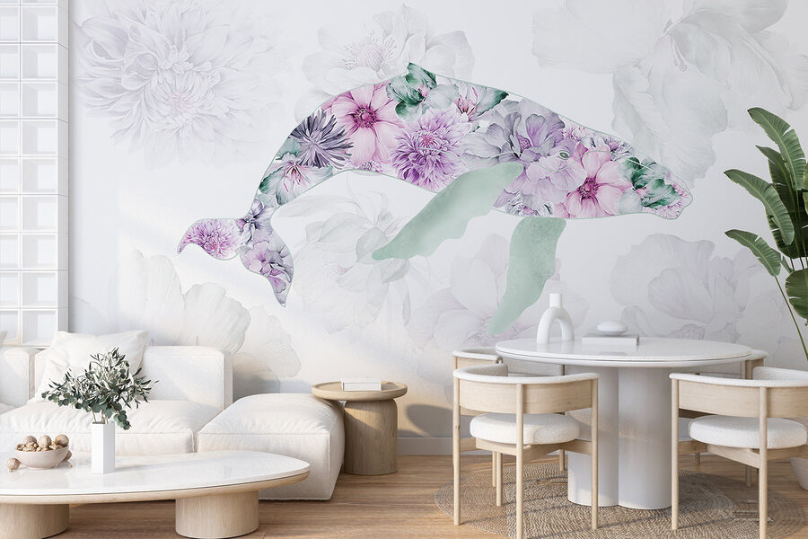 Dauphin avec des fleurs Dauphin avec des fleurs