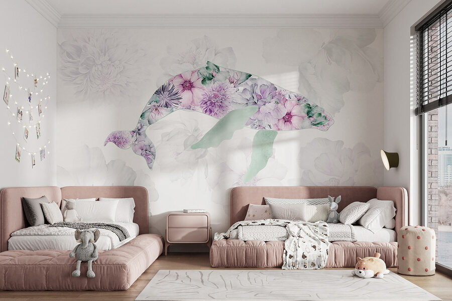 Dauphin avec des fleurs Dauphin avec des fleurs