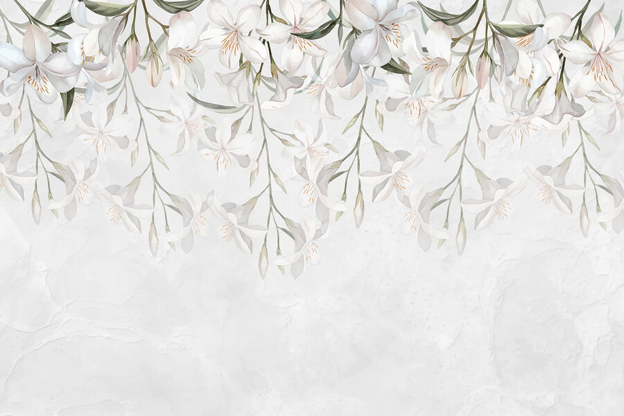 Fleurs blanches sur fond blanc