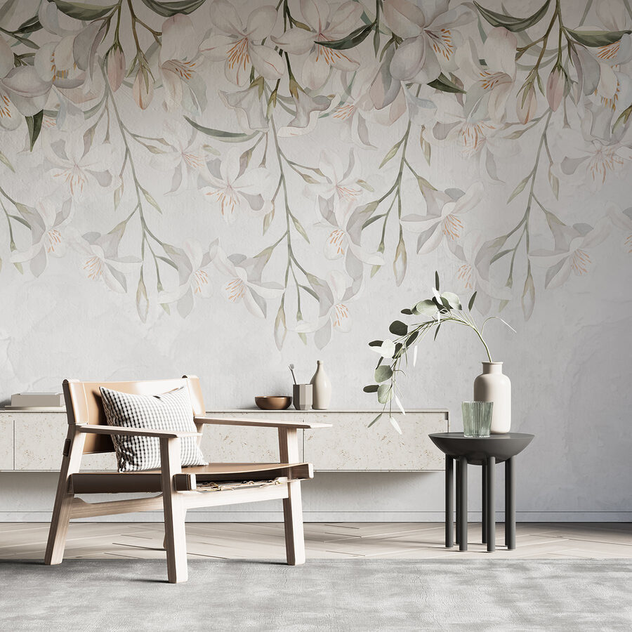Fleurs blanches sur fond blanc
