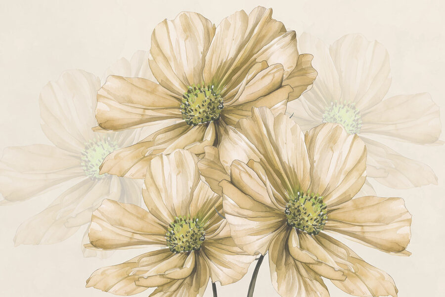 Groupe de fleurs avec centre vert