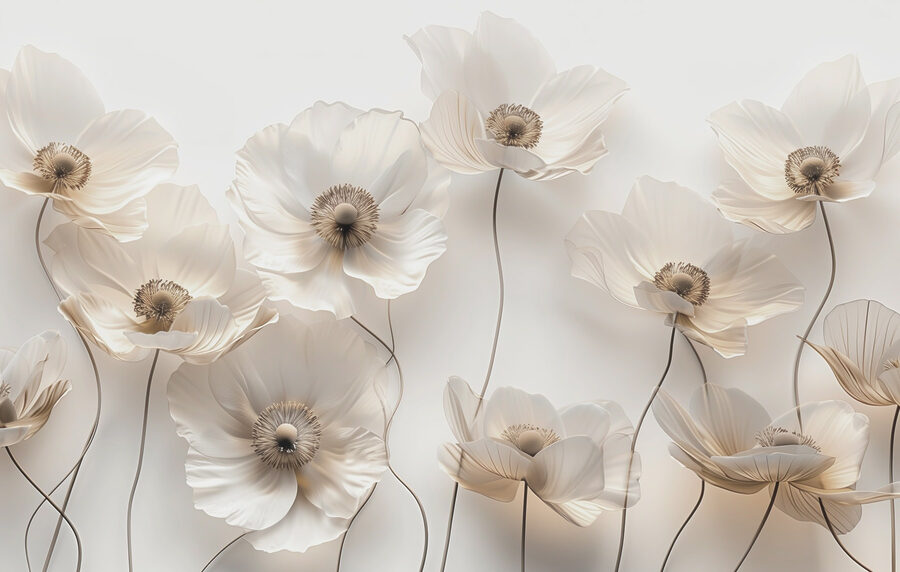 Groupe de fleurs blanches