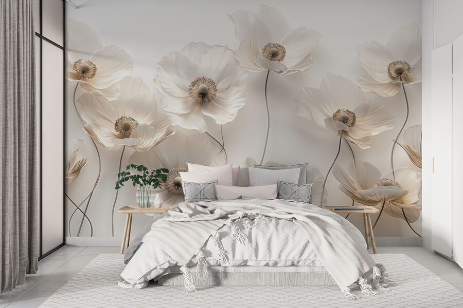 Groupe de fleurs blanches