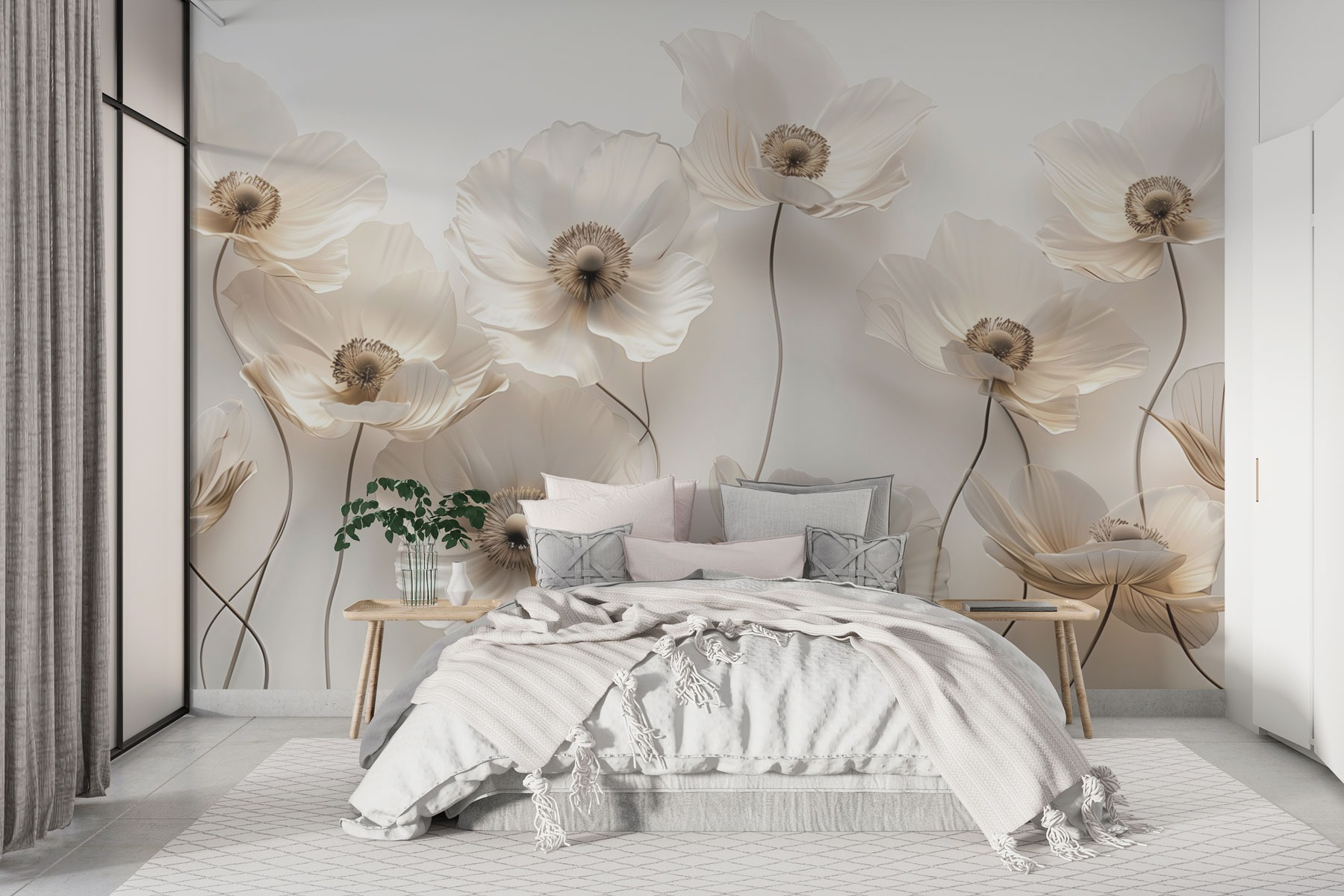 Group of white flowers Group of white flowers