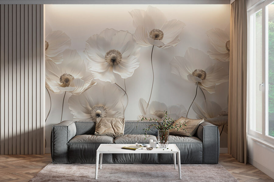 Groupe de fleurs blanches
