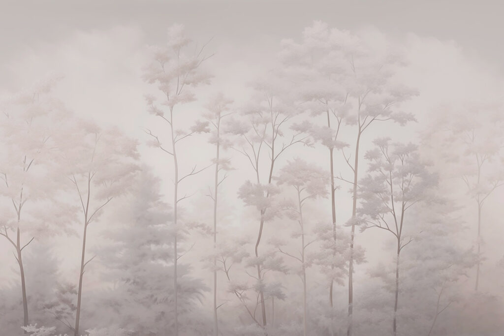 Groupe d'arbres avec brouillard Groupe d'arbres avec brouillard