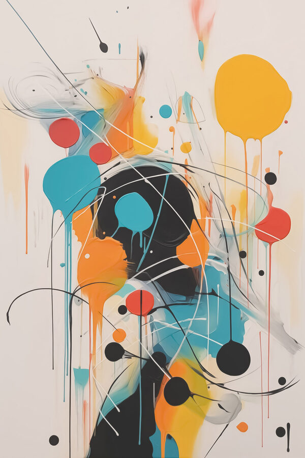 Peinture de cercles et de lignes colorées Peinture de cercles et de lignes colorées