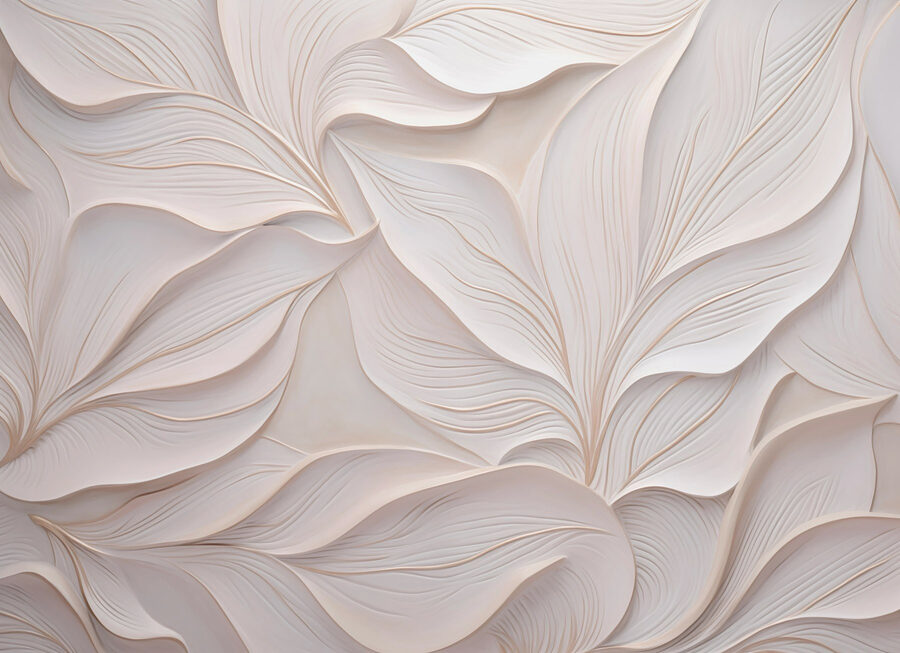 Mur blanc avec des feuilles blanches
