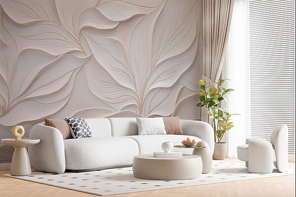 Mur blanc avec des feuilles blanches Mur blanc avec des feuilles blanches