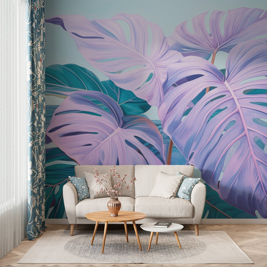 Papier peint Feuilles de rêve dans des tons pastel. – Image 3