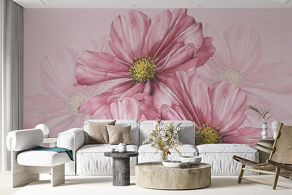 Groupe de fleurs roses Groupe de fleurs roses