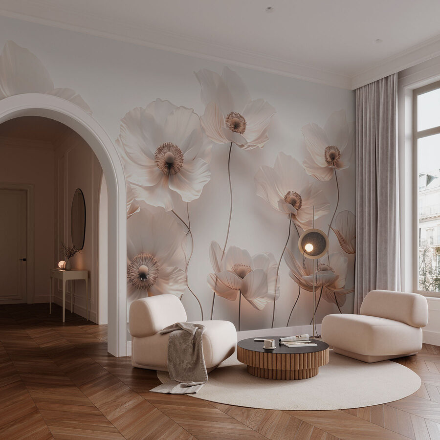 Groupe de fleurs blanches