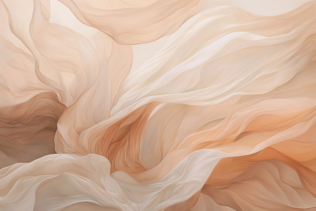 Des vagues douces de tissu s'écoulent. Des vagues douces de tissu s'écoulent.