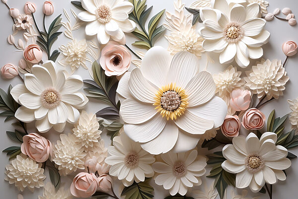 Groupe de fleurs en papier Groupe de fleurs en papier