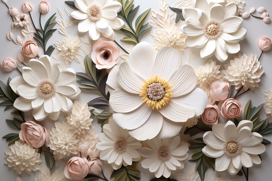 Groupe de fleurs en papier